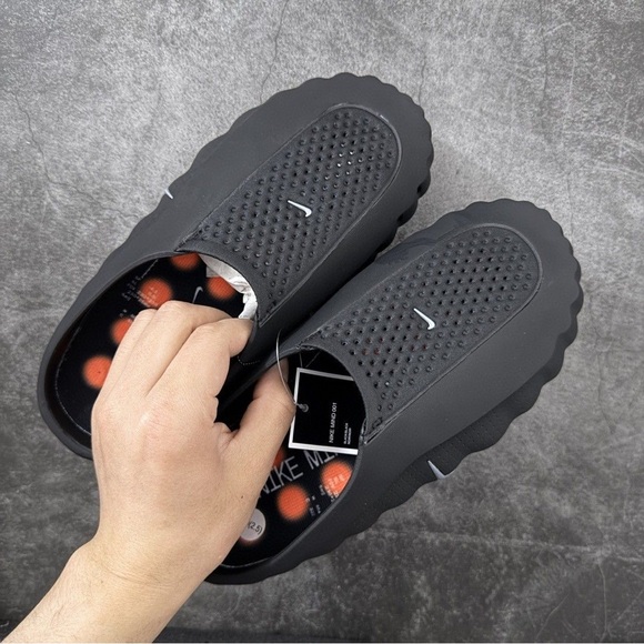 Nike Black Slip-On Sandals with Perforated Upper